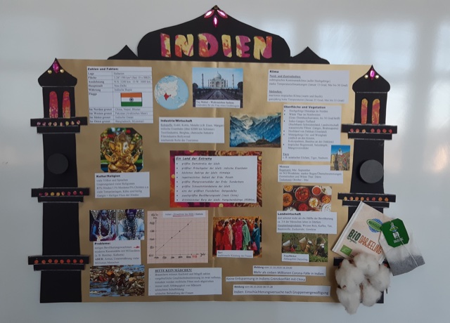 Plakat1 Länder Asiens (Klasse 8) - Indien (mit einem selbst erstelltem Diagramm)